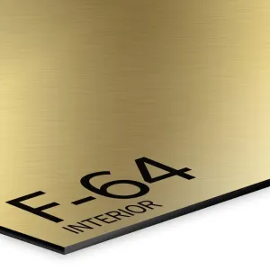 0.2mm Brushed gold on black LaserFOIL laser engraving laminate ref F64