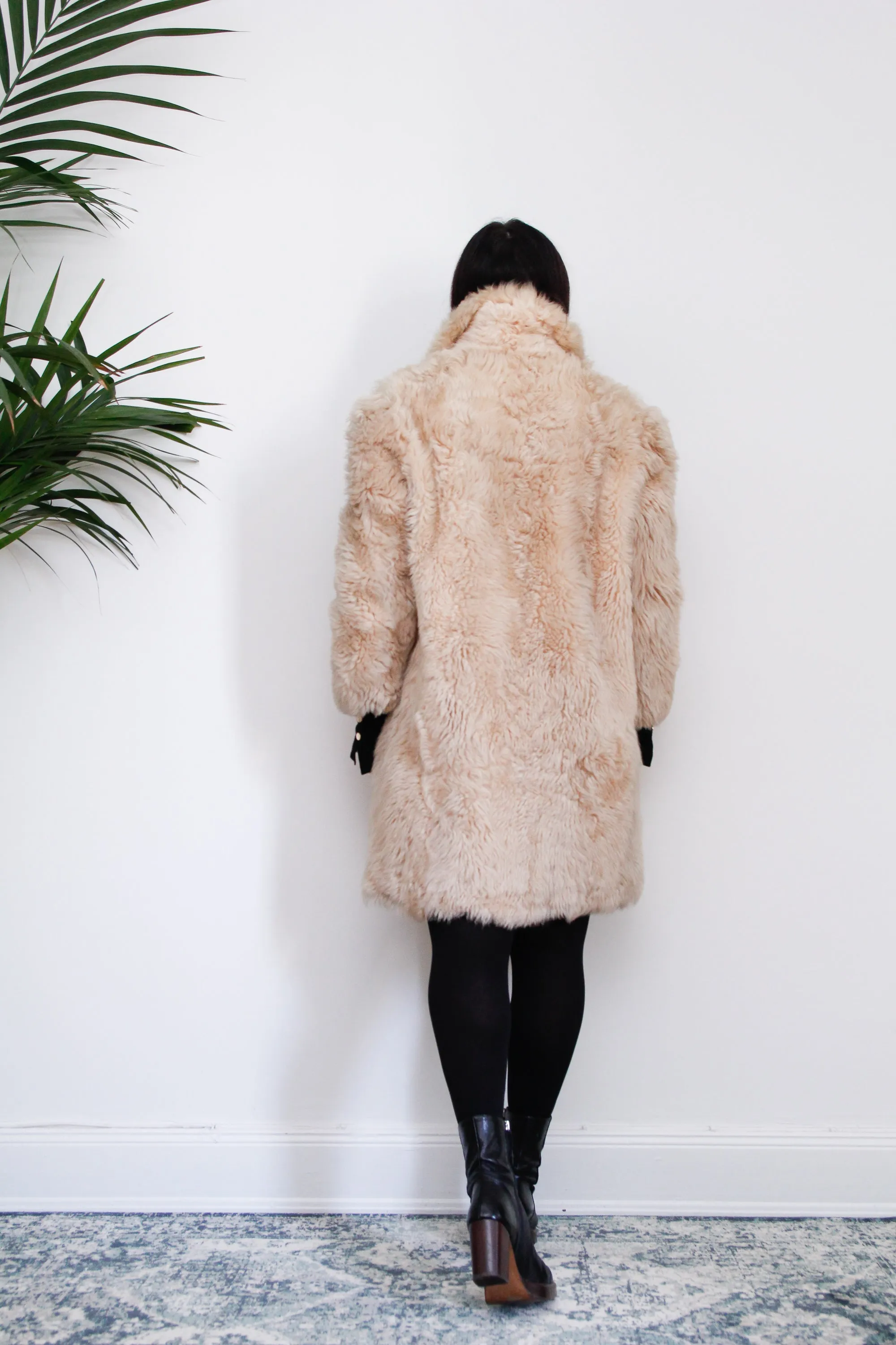 1970's Cream Lamb Shearling Fluffy Sheepskin Coat