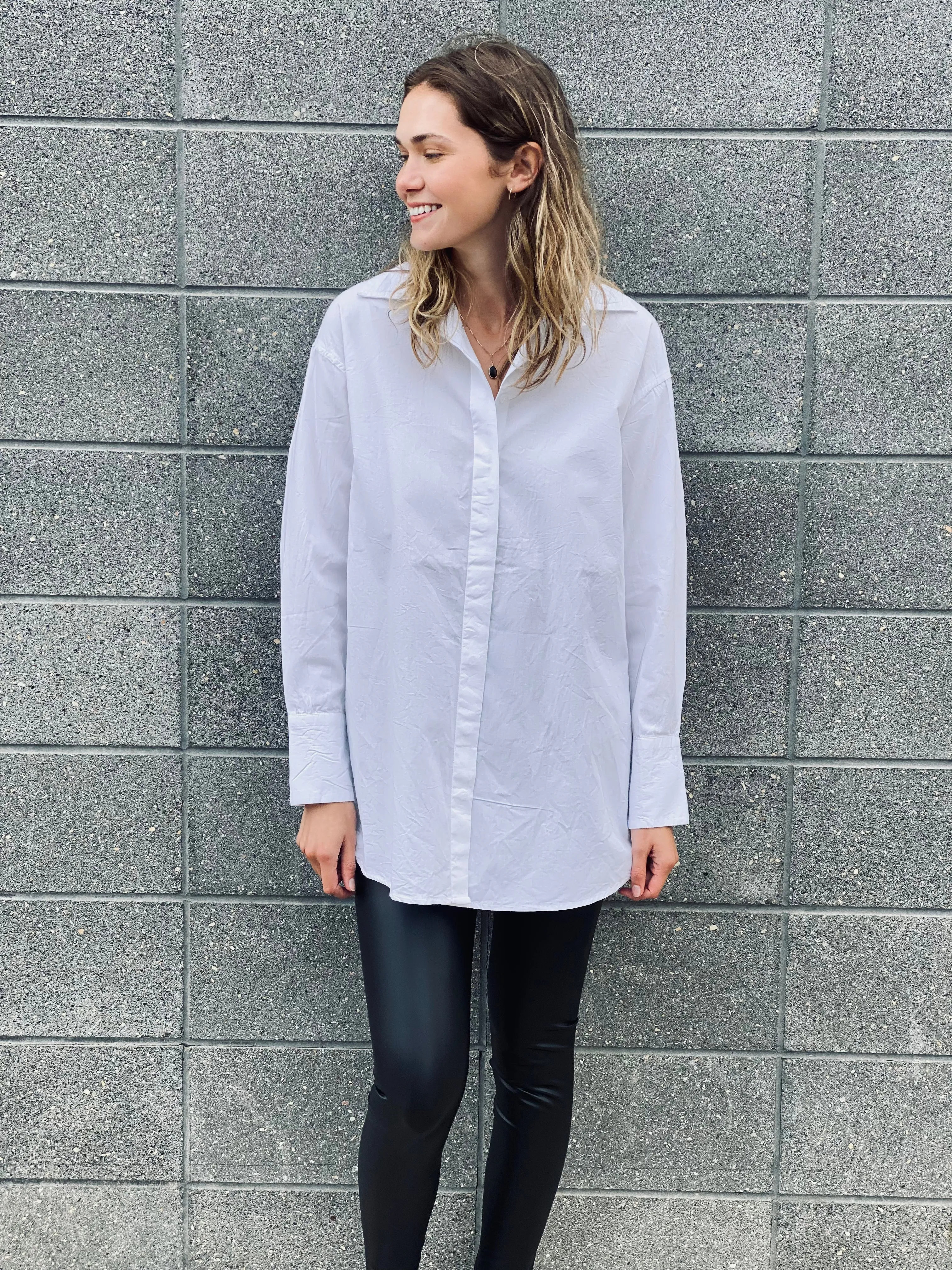ADDISON OVERIZED POPLIN BUTTON-UP
