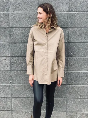 ADDISON OVERIZED POPLIN BUTTON-UP