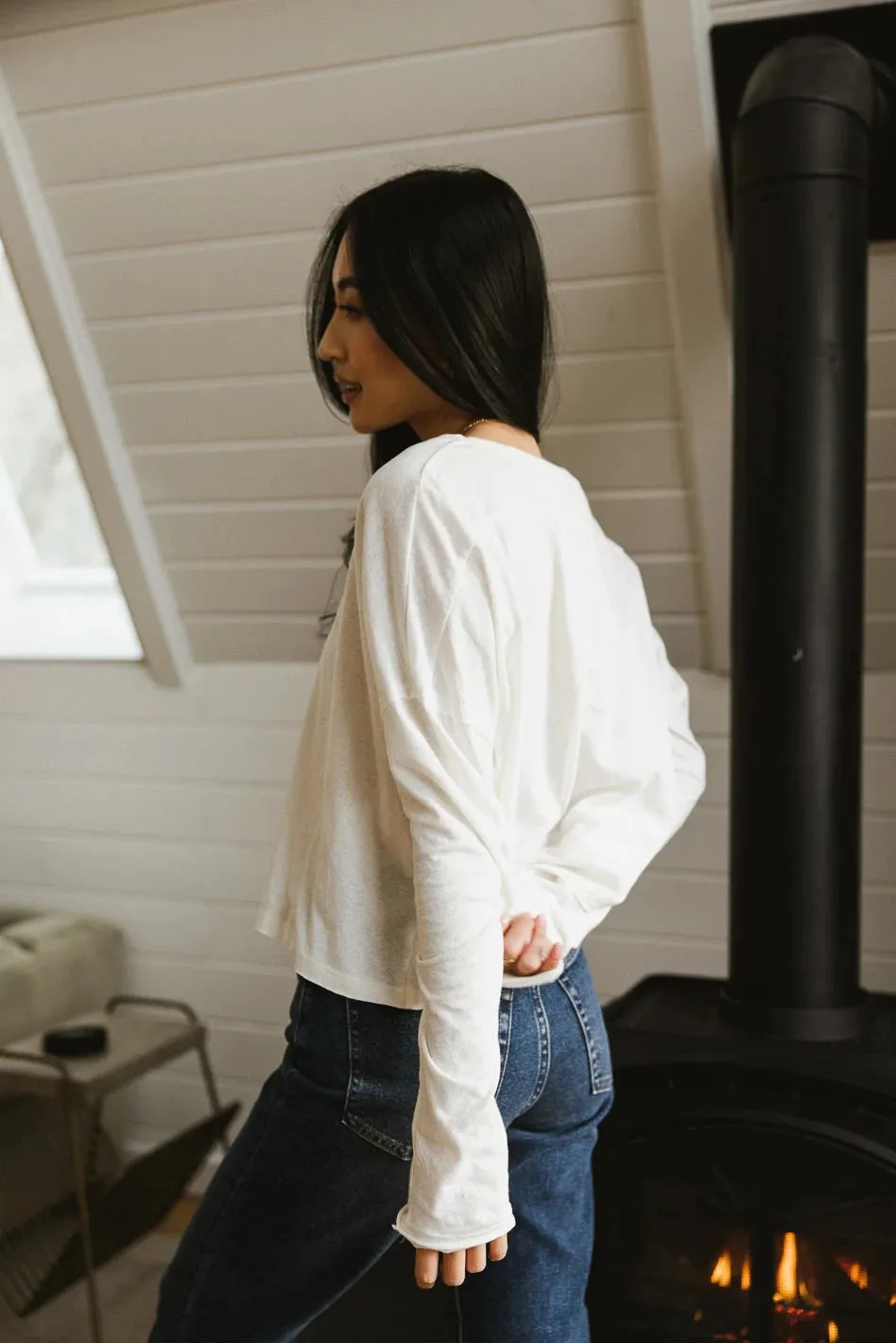 Ally Oversized Top in Cream - FINAL SALE