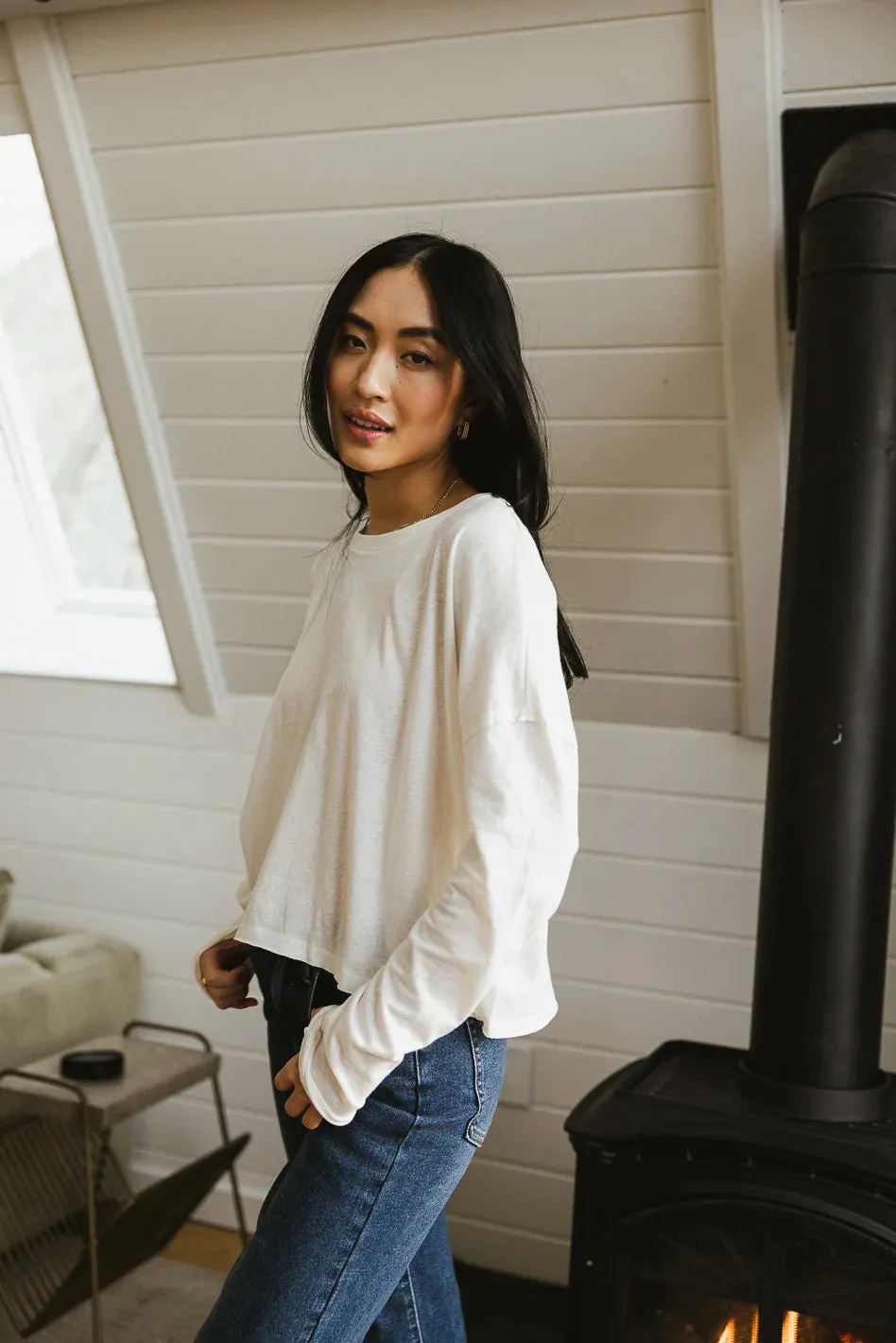 Ally Oversized Top in Cream - FINAL SALE