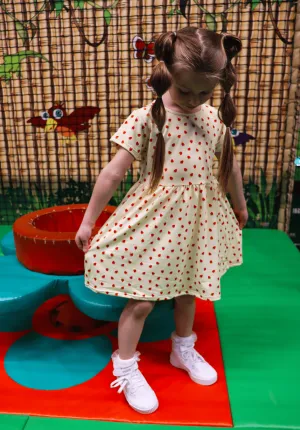 ALMA-SS-BABYDOLL-DRESS (KIDS) - CREAMY STRAWBERRY