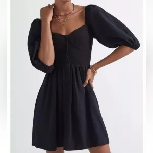 Anthropologie Maeve Sweetheart Puff Sleeve Babydoll Mini Dress (XS) - (Small)