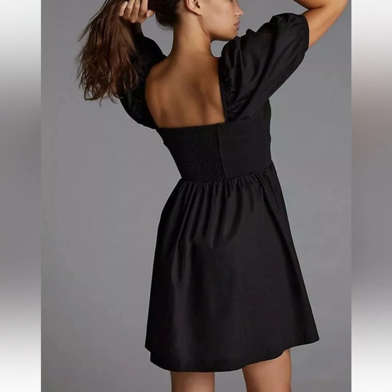 Anthropologie Maeve Sweetheart Puff Sleeve Babydoll Mini Dress (XS) - (Small)