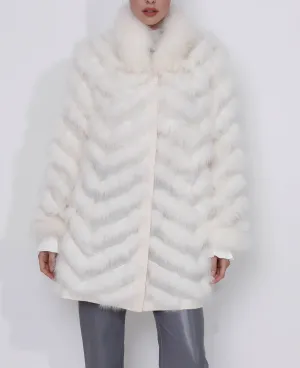 AUDREY SILK REVERSIBLE TRAVEL COAT IN IRISH CREAM