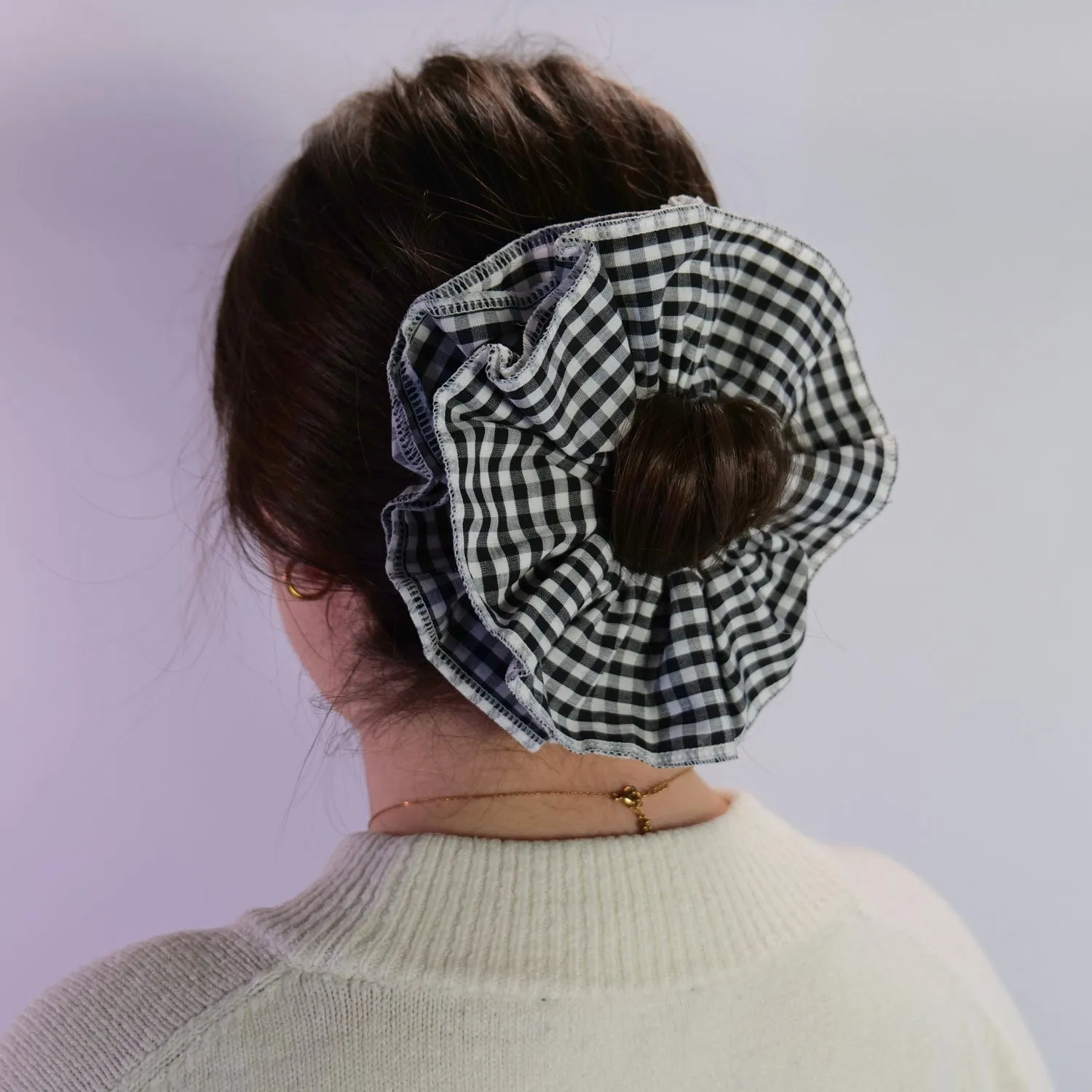 Black Gingham Scrunchie