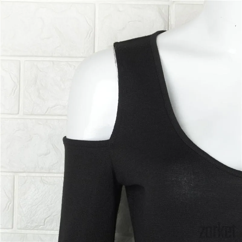 Black V-Neck Bodycon Dress