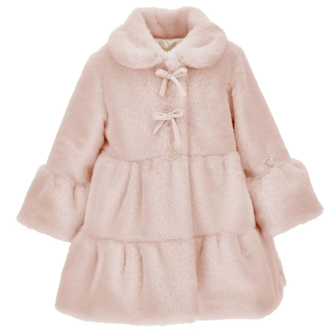 Blush Faux Fur Bow Coat