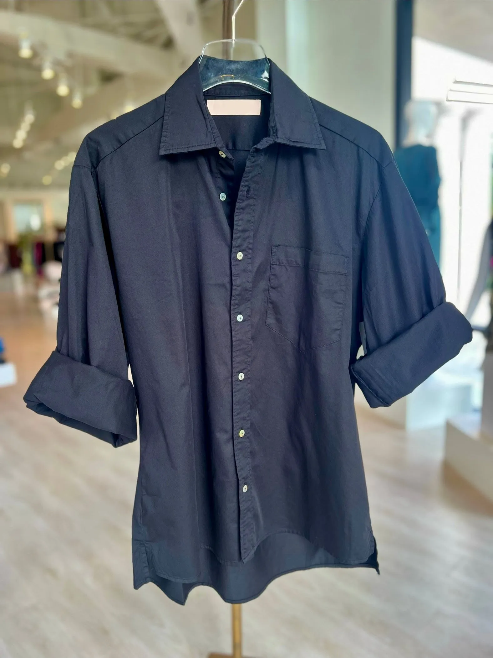 Ca348 Cotton Poplin Shirt - Black