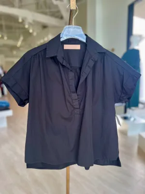 Ca580 Poplin Top - Black