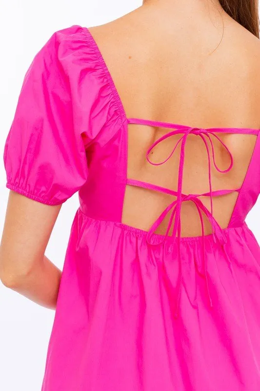 Cheers To Summer Mini Babydoll Puff Sleeve Dress