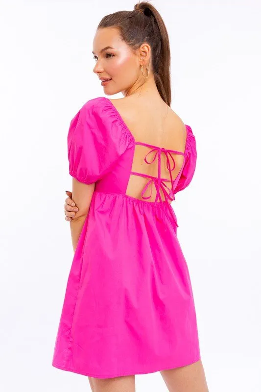 Cheers To Summer Mini Babydoll Puff Sleeve Dress