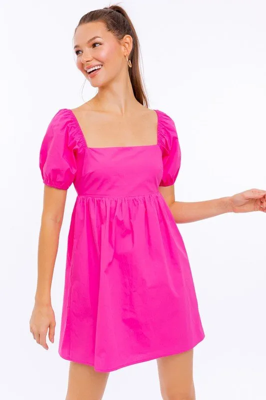 Cheers To Summer Mini Babydoll Puff Sleeve Dress