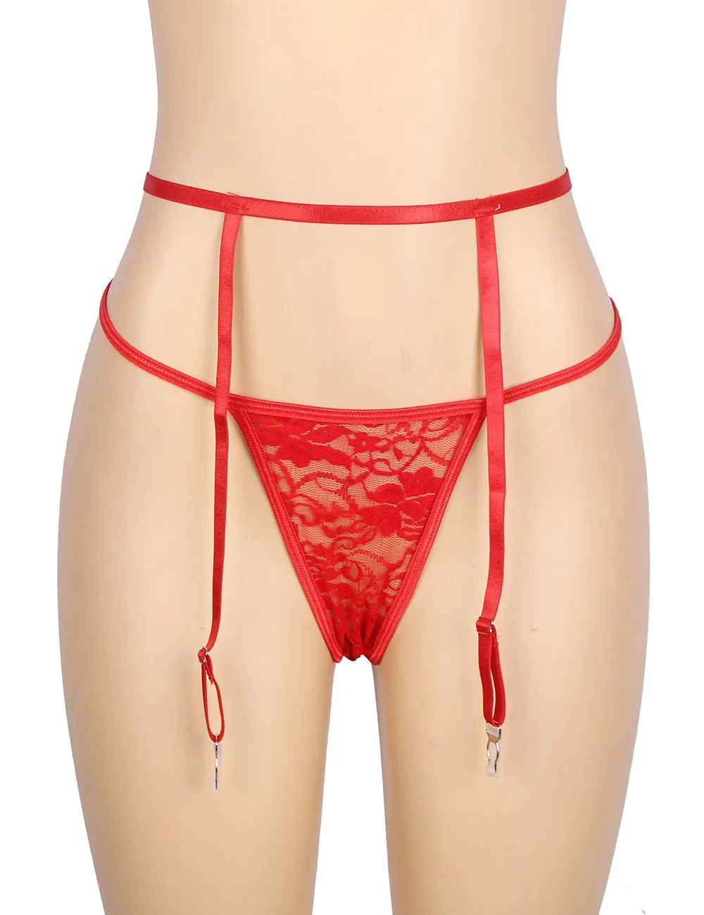 Christmas Sexy Floral Babydoll with Garter Belt