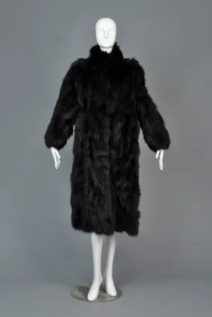 Convertible 3-way Shaggy Black Fox Fur Coat