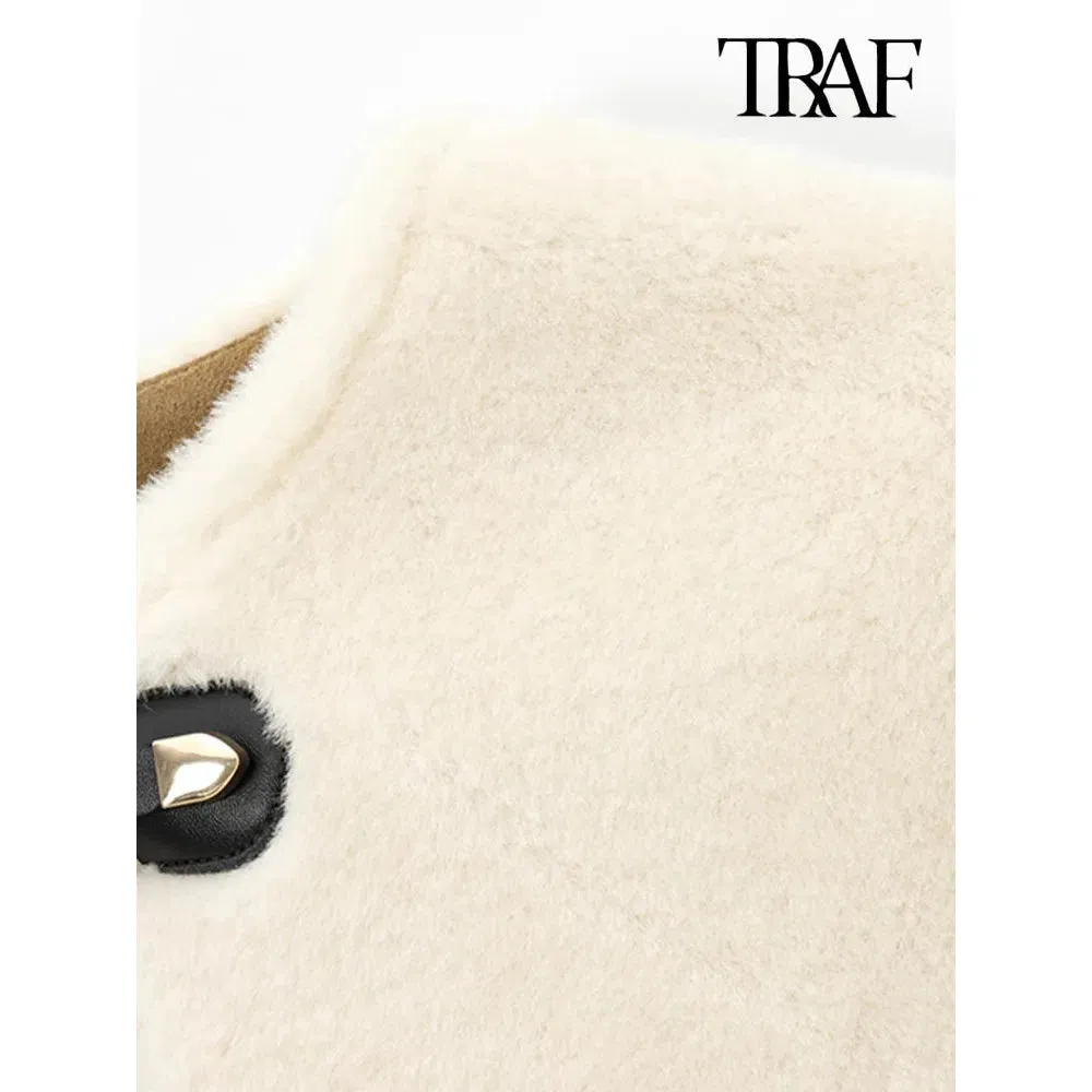 Cozy Chic Long Sleeve Faux Fur Coat for Women, Stylish Toggle Closure, Perfect for Autumn/Winter Fashion