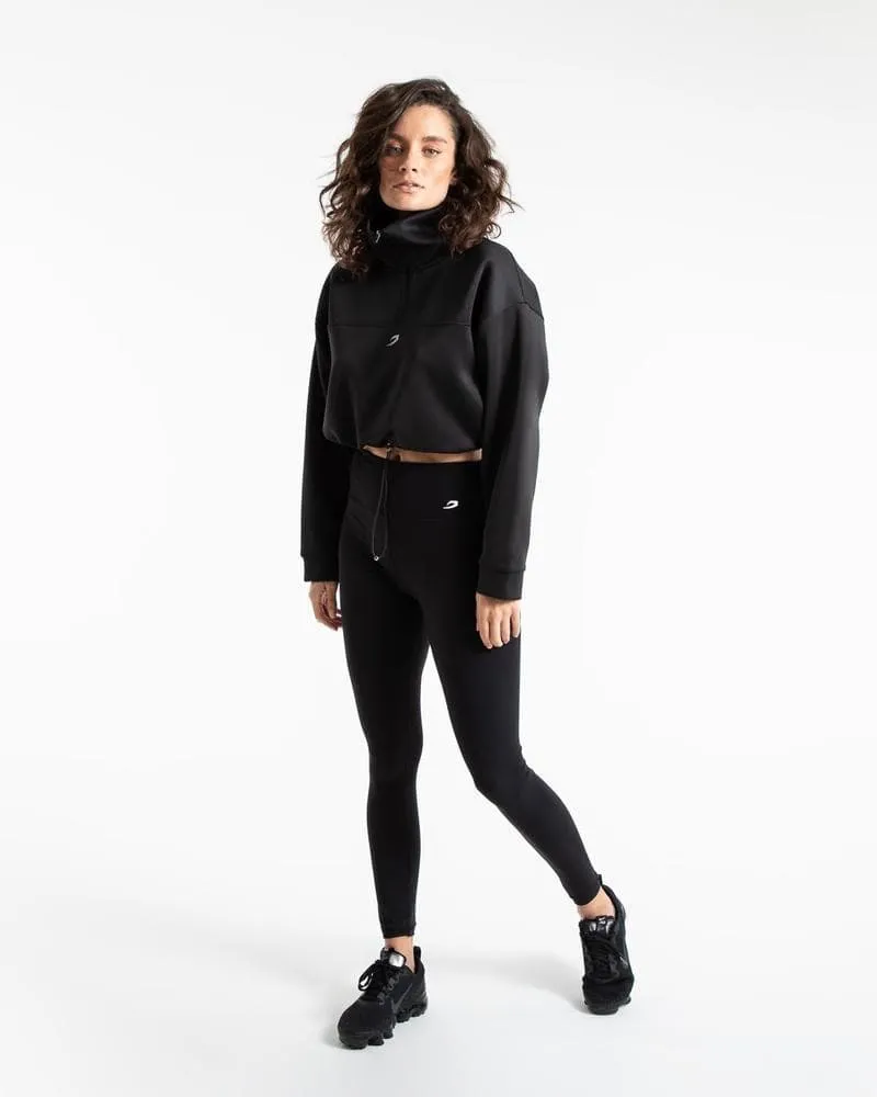 DEL VALLE 1/2 ZIP NEOPRENE TOP - BLACK