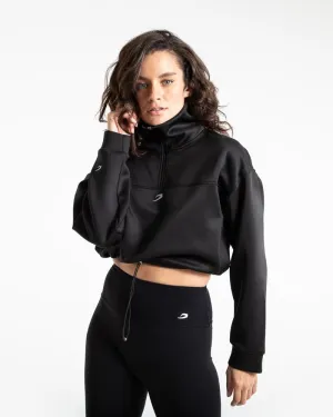 DEL VALLE 1/2 ZIP NEOPRENE TOP - BLACK