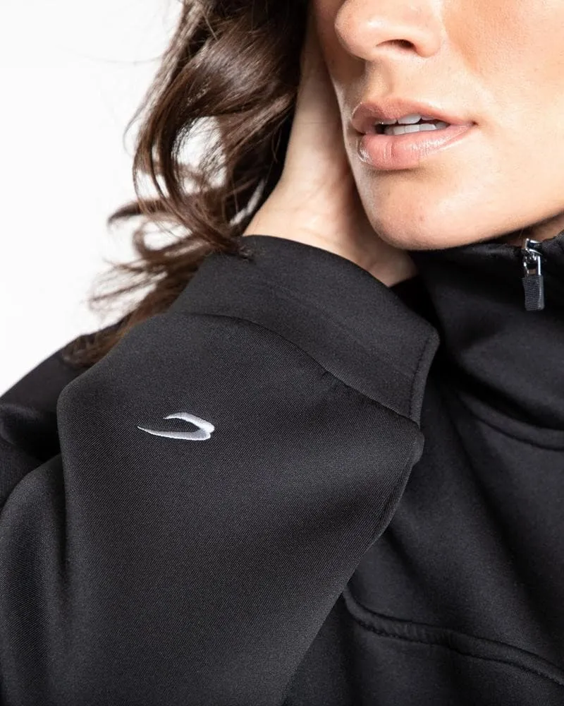 DEL VALLE 1/2 ZIP NEOPRENE TOP - BLACK