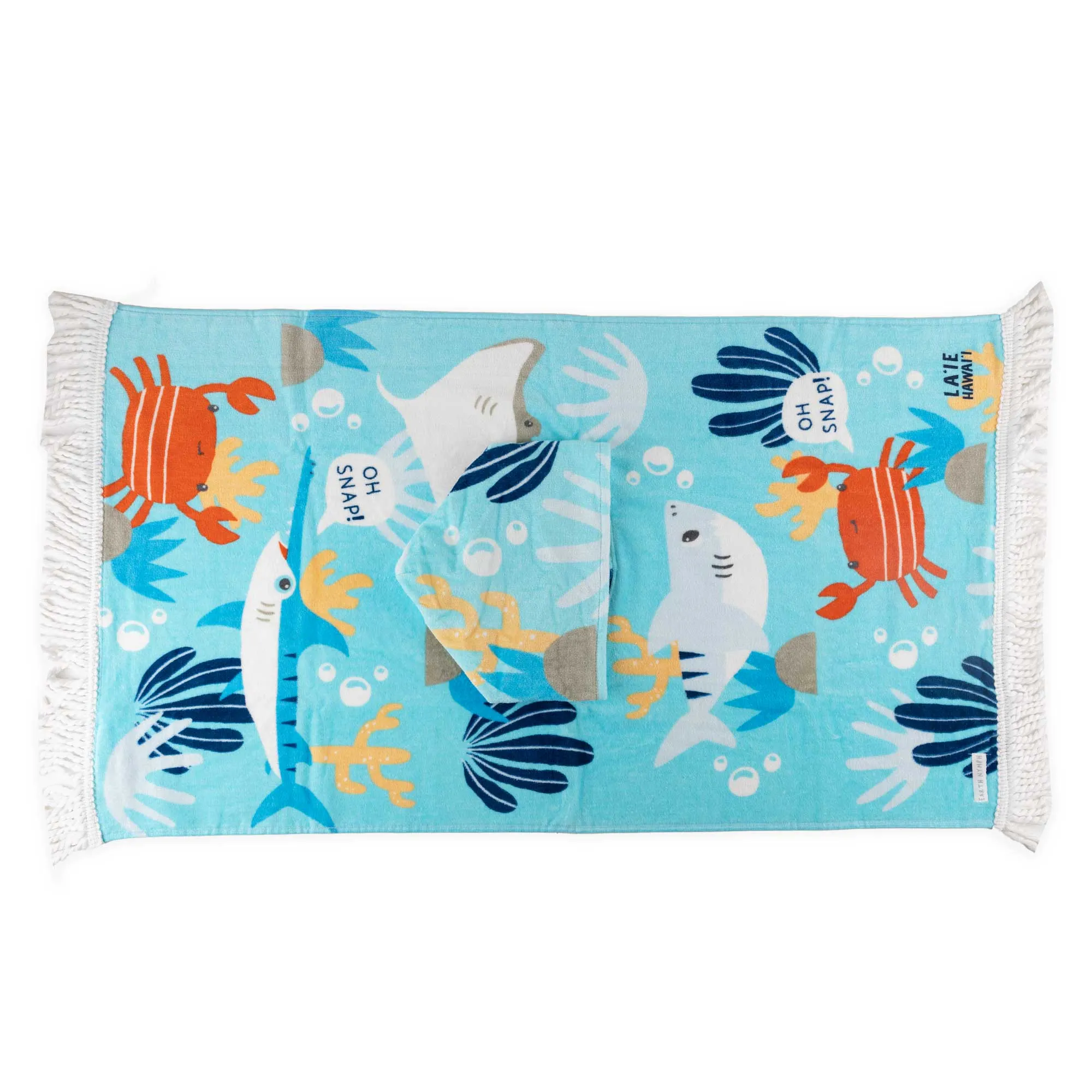 Earth Nymph "Oceanic" Baby Boy Towel Cape