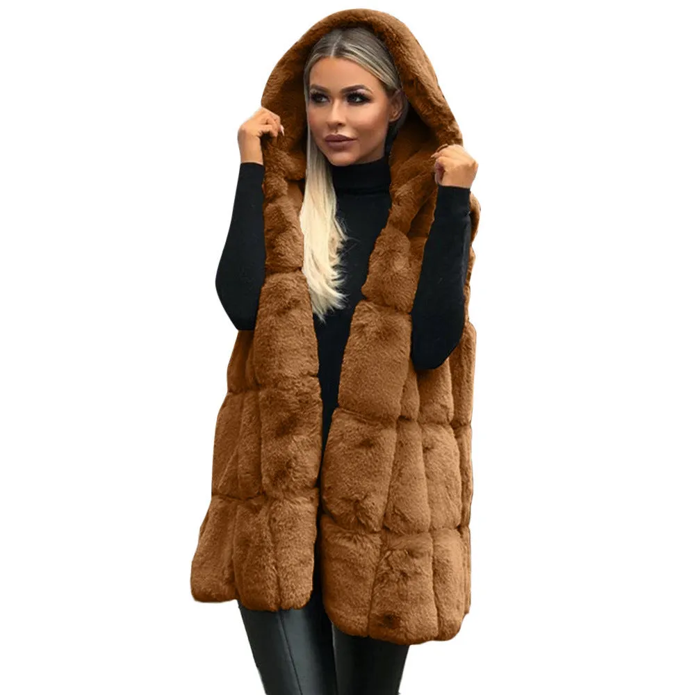 Faux Fur Hooded Vest