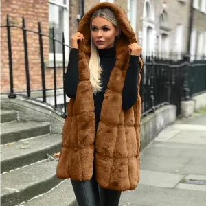 Faux Fur Hooded Vest