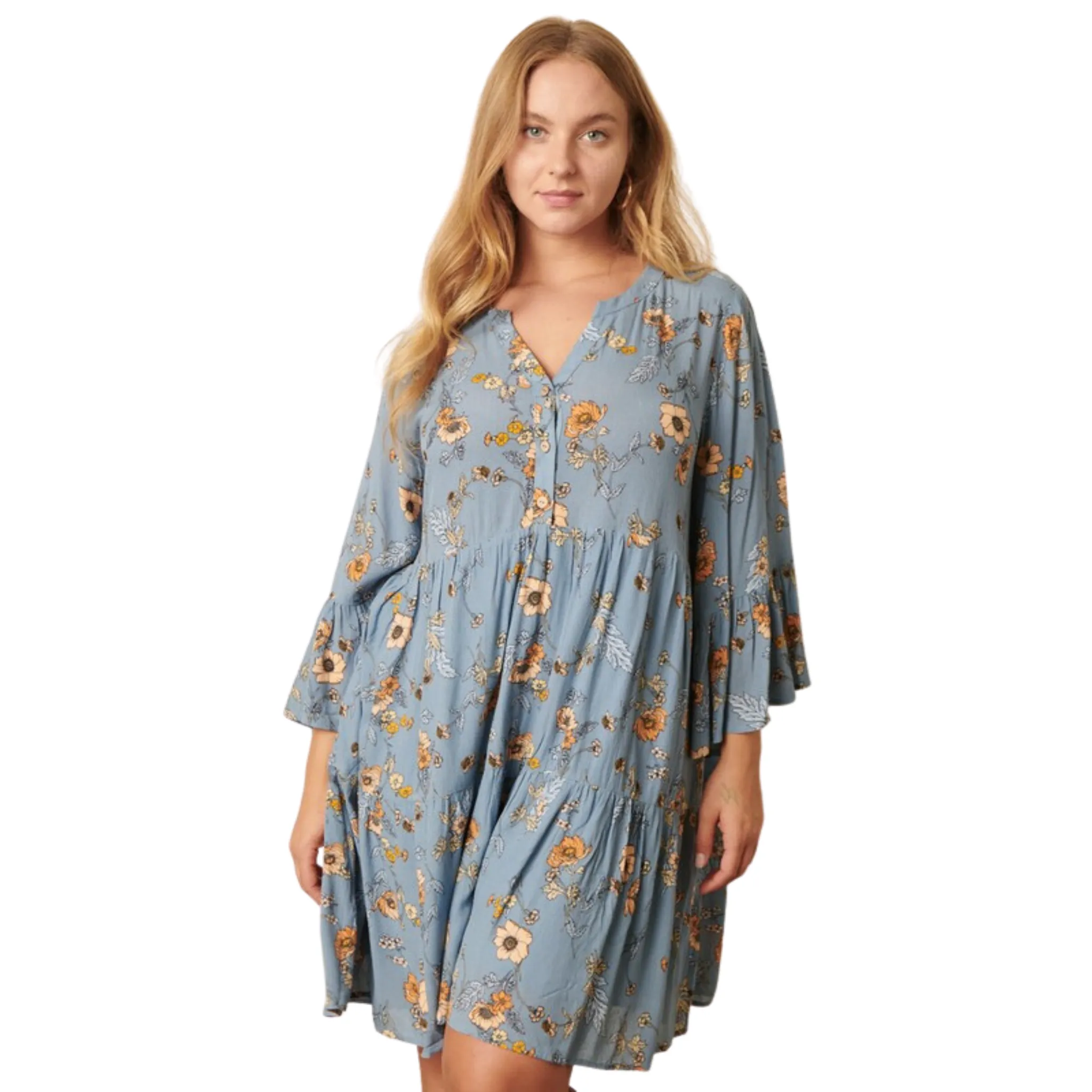 Flower Print Babydoll Dress