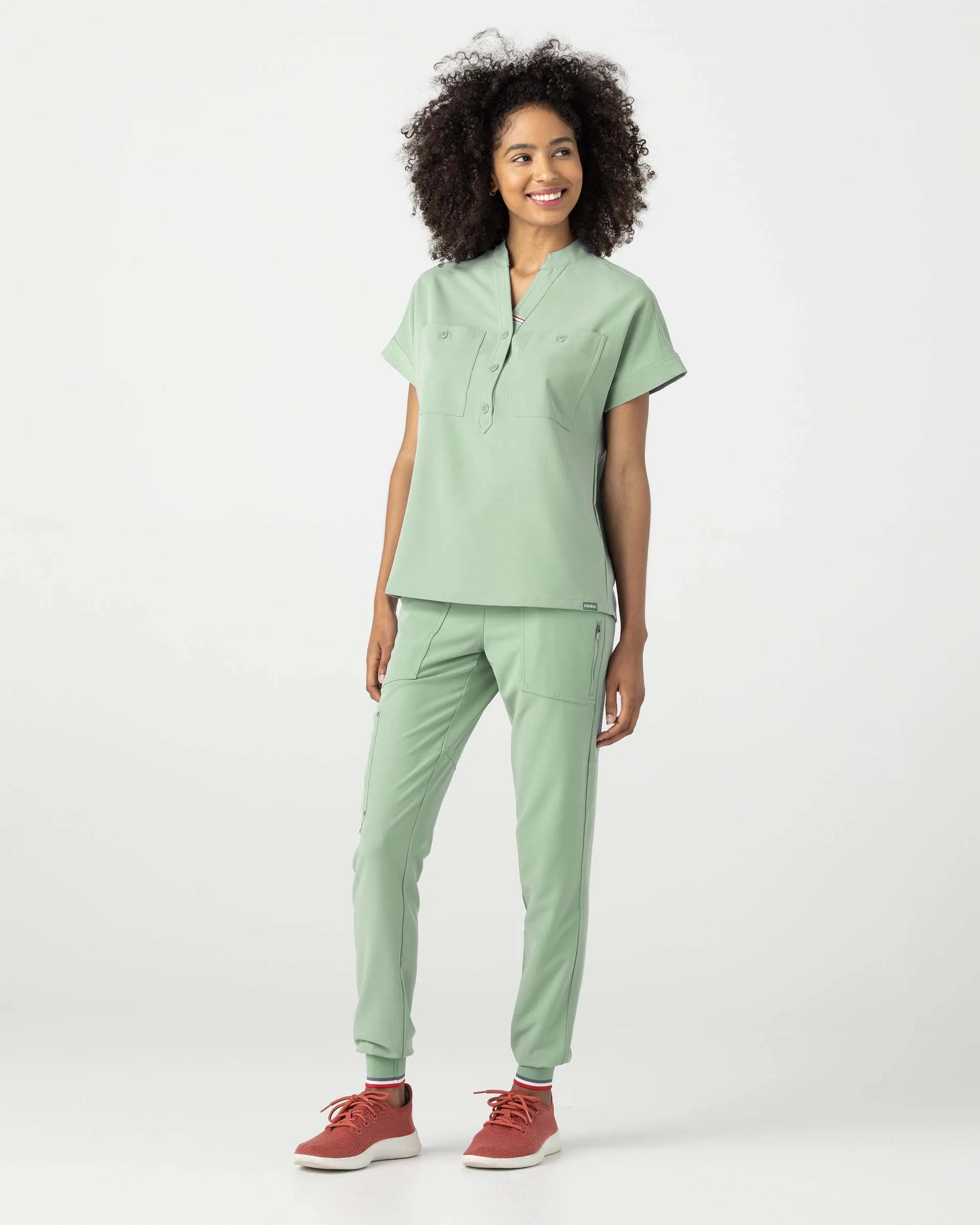 FYSEL® Fiji‎ ‎ Banded Collar Scrub Top