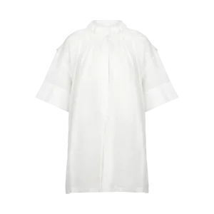 Gathered Double-Collar Shirt