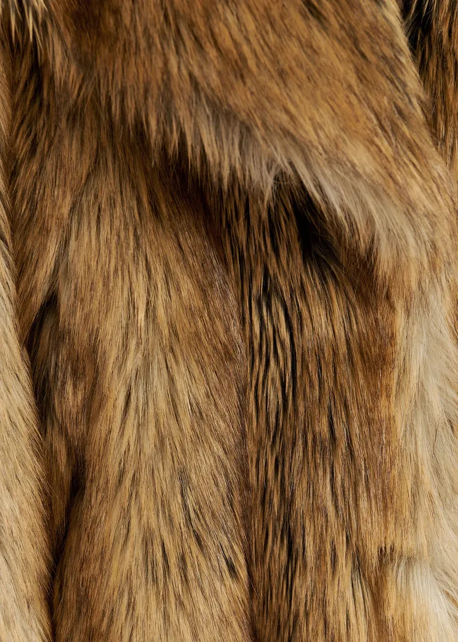 Gratis Faux Fur Coat - Walnut