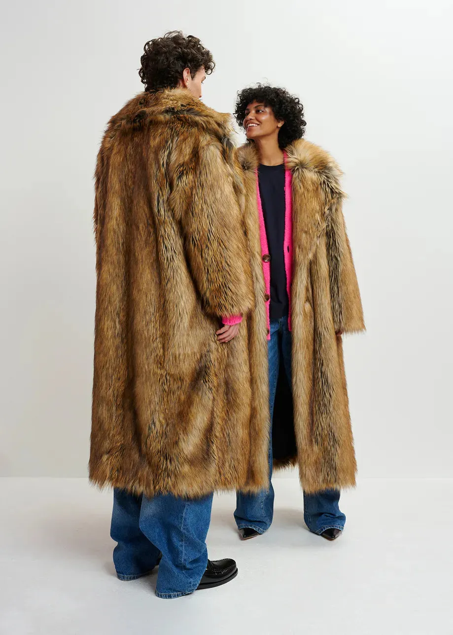 Gratis Faux Fur Coat - Walnut