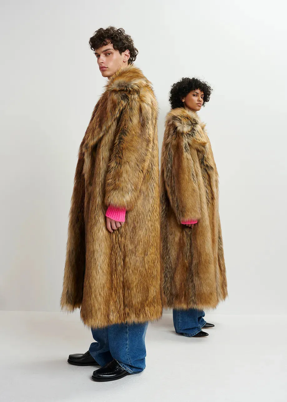 Gratis Faux Fur Coat - Walnut
