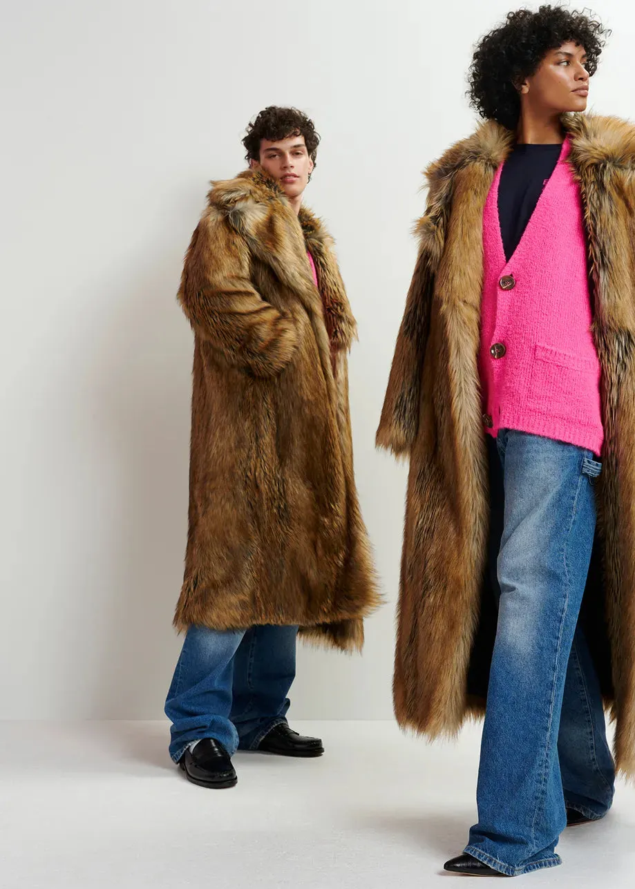 Gratis Faux Fur Coat - Walnut