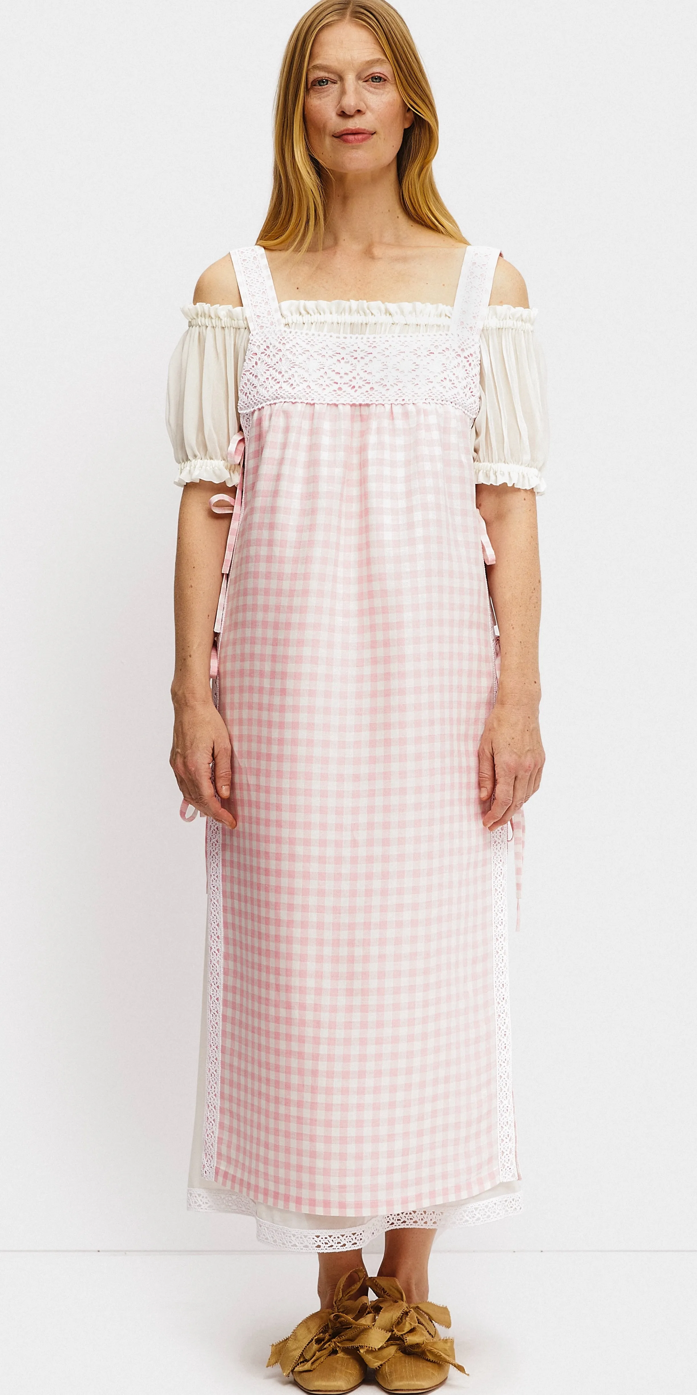Greta Layered Linen Midi Dress