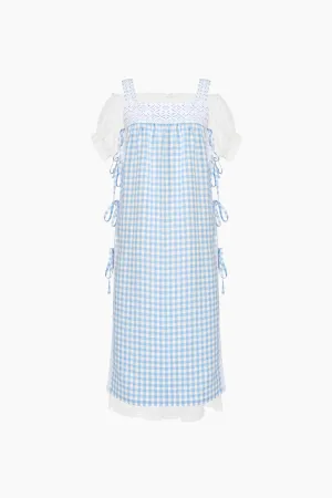 Greta Layered Linen Midi Dress