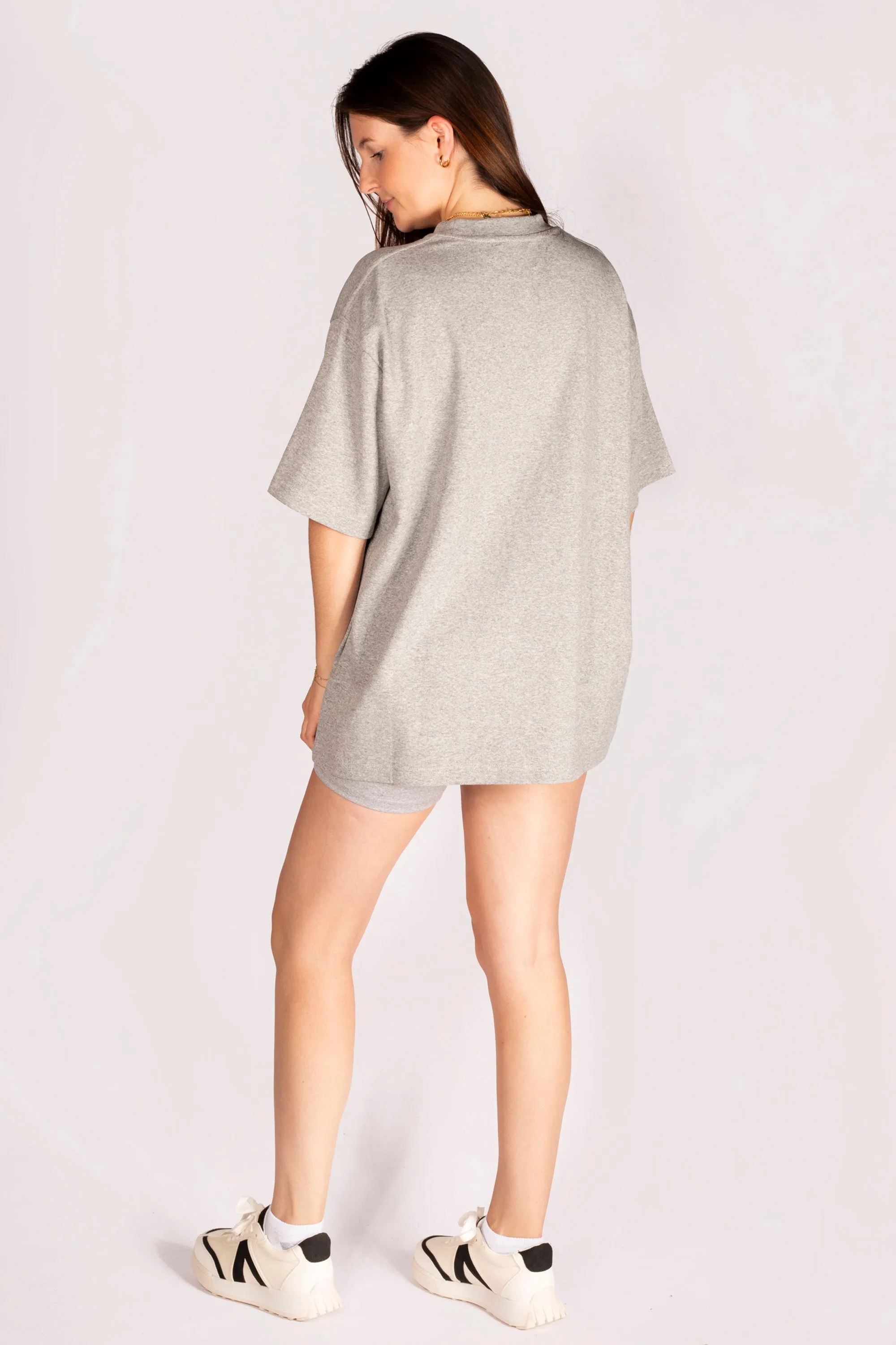 Heather Grey Ribbed Oversized Top - FINAL SALE