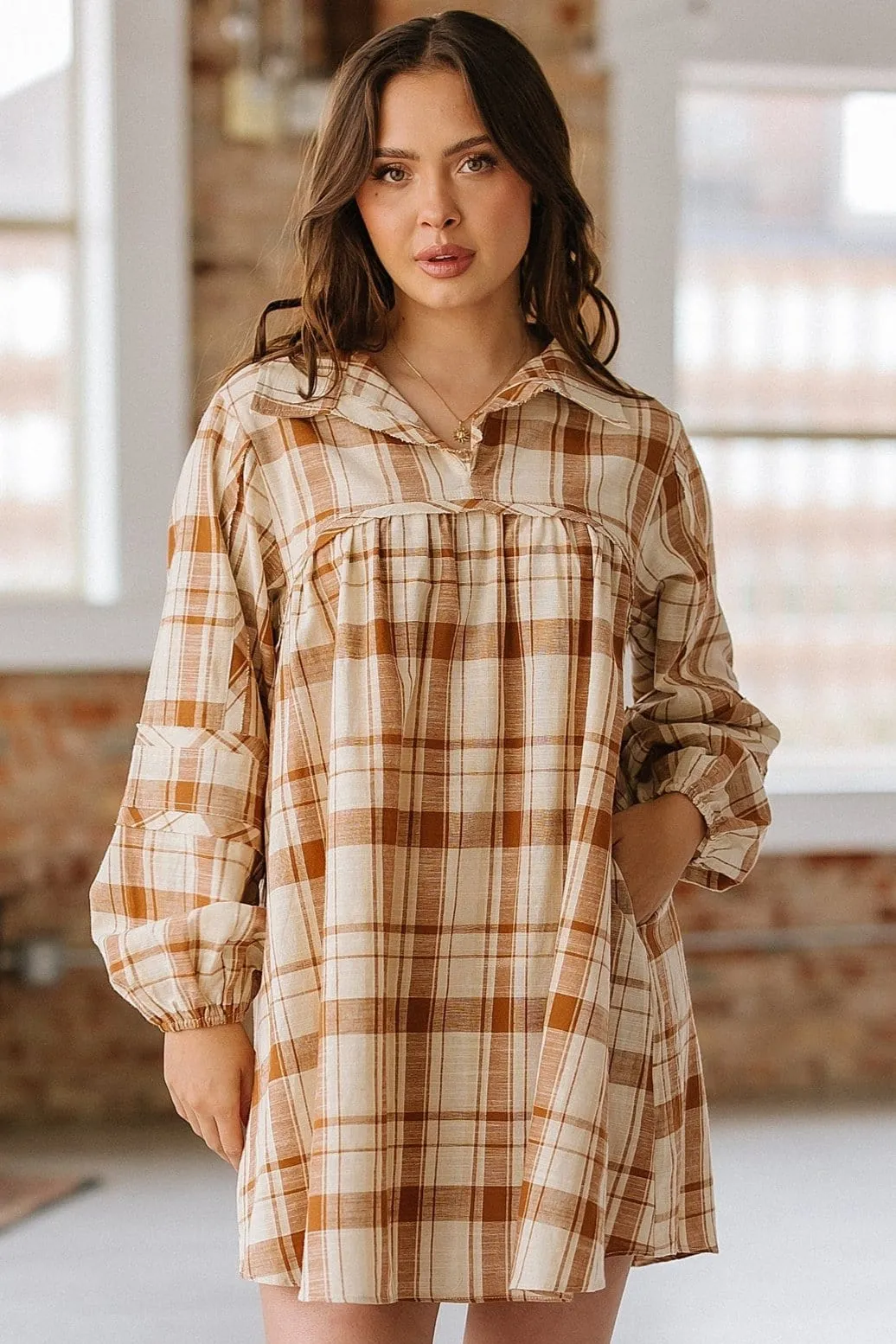 Higley Plaid Babydoll Mini Dress | DROPSHIP