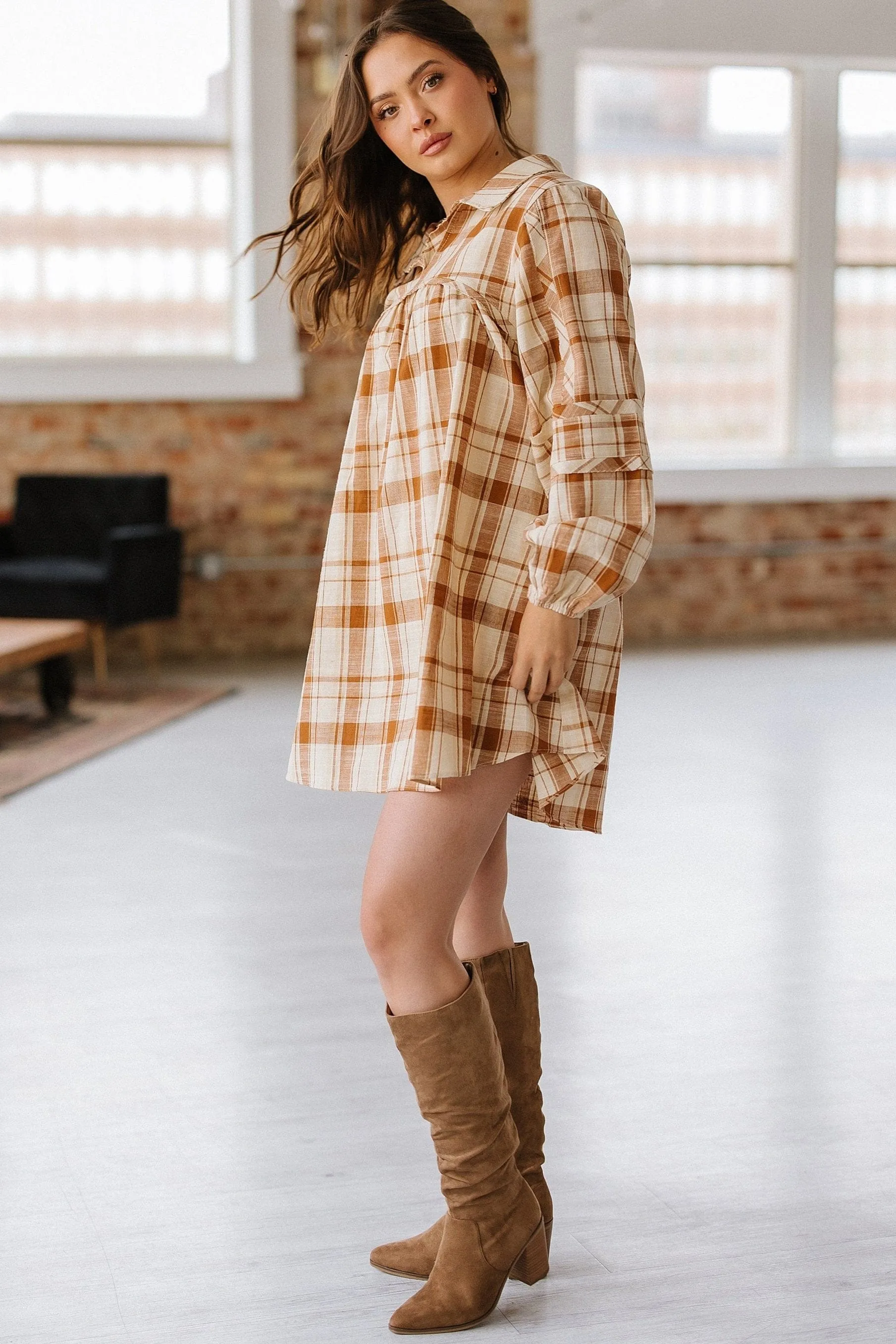 Higley Plaid Babydoll Mini Dress | DROPSHIP