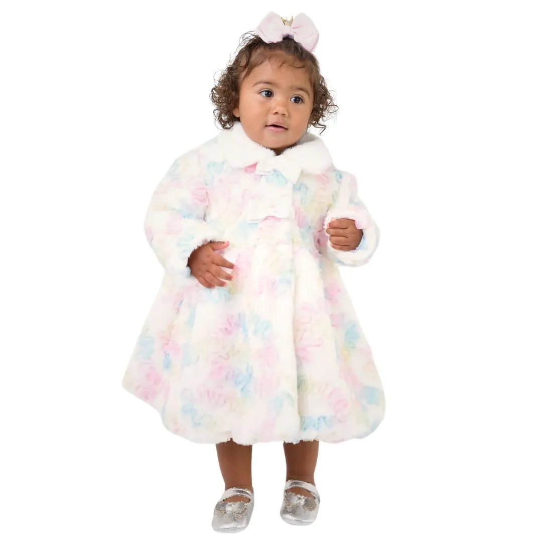 Ivory 'Harmony Pastel' Baby Faux Fur Coat