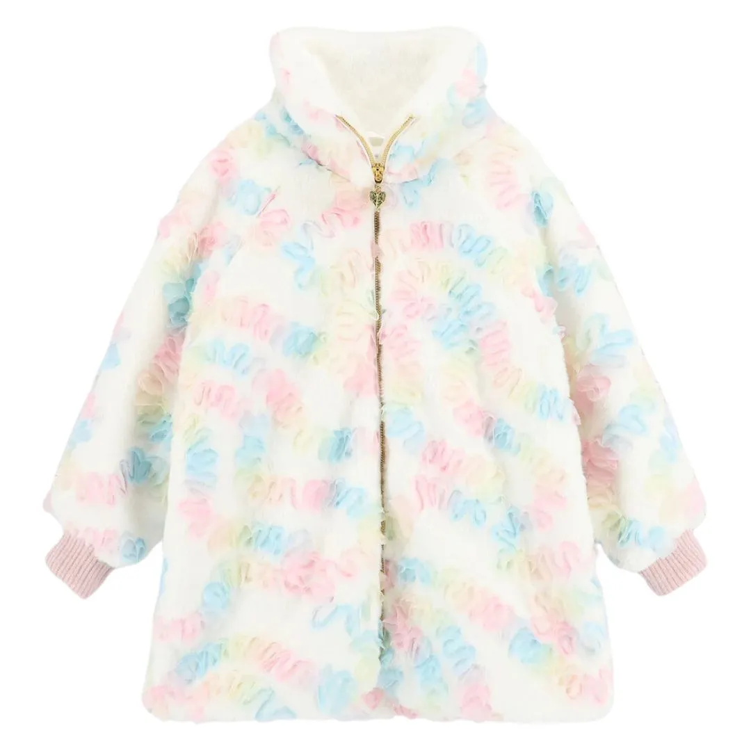 Ivory 'Oscars Pastel' Faux Fur Coat