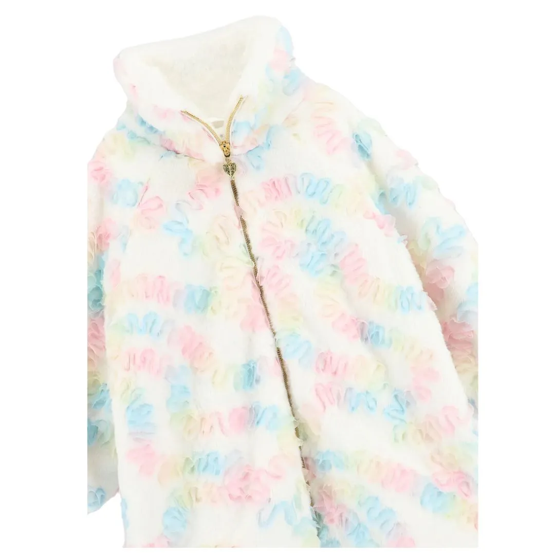 Ivory 'Oscars Pastel' Faux Fur Coat