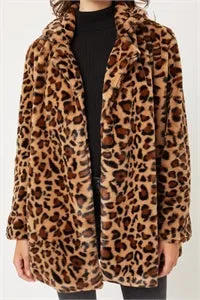 Leopard Faux Fur Teddy Coat