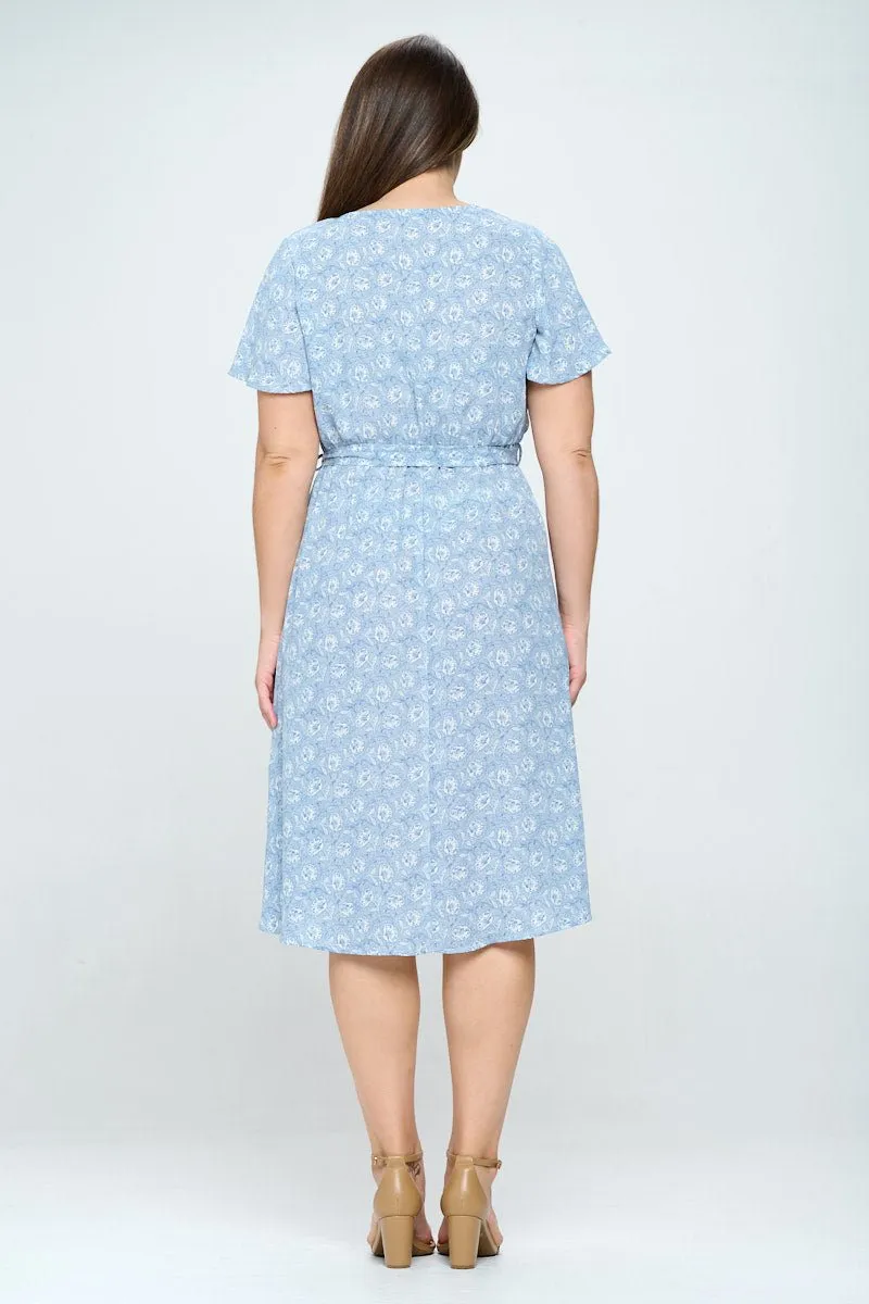 Luna Plus Size Surplice Short Dress