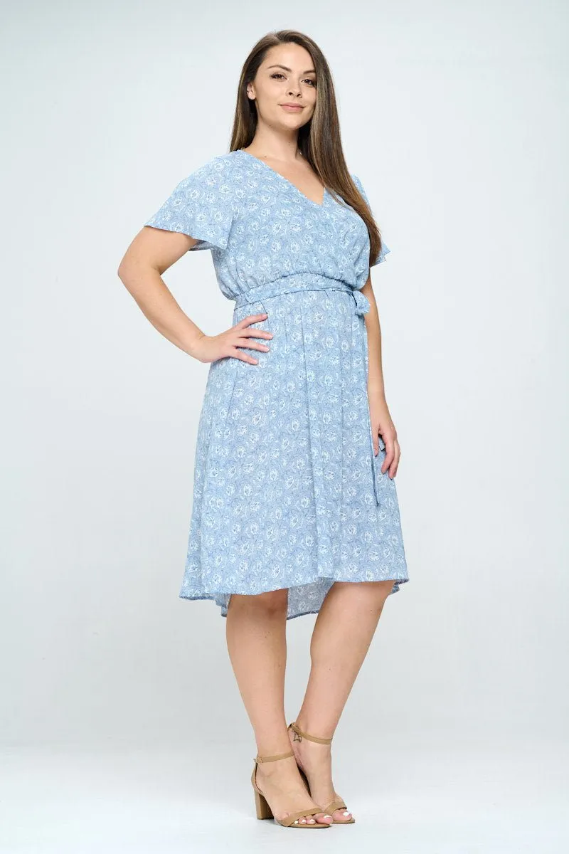 Luna Plus Size Surplice Short Dress