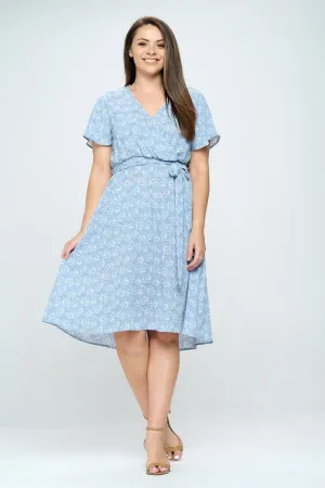 Luna Plus Size Surplice Short Dress
