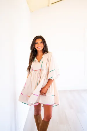 Margo Babydoll Dress-Beige