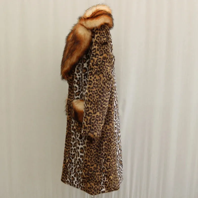Marona Marten Faux Raccoon fur long coat