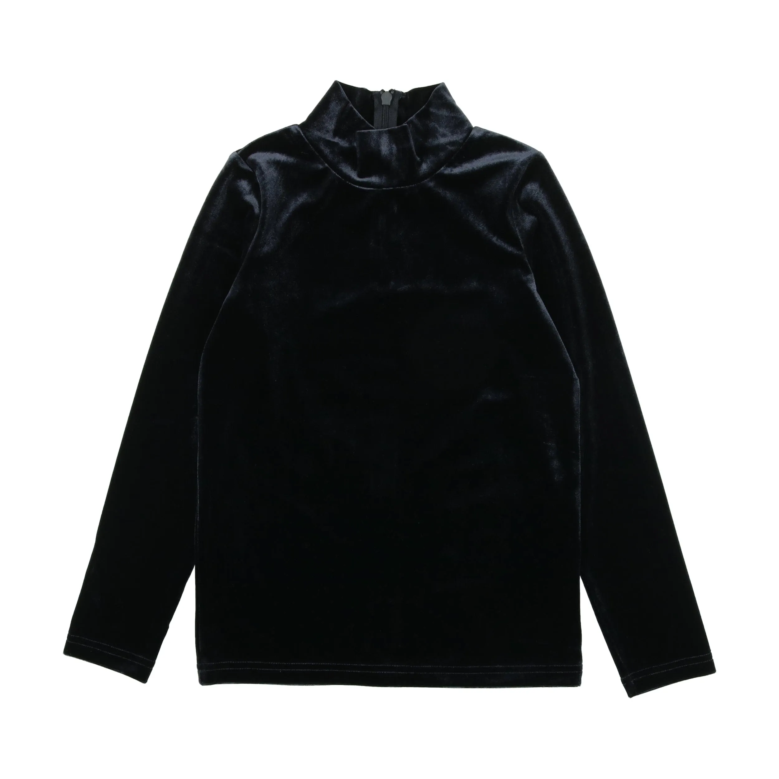 Navy Velvet Mockneck