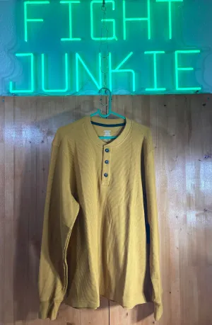 NEW! JOCKEY HENLEY XL Extra Large Xtra Large Thermal Adult Mens Waffle Long Sleeve Gold Base Layer T Shirt Tee Shirt Top